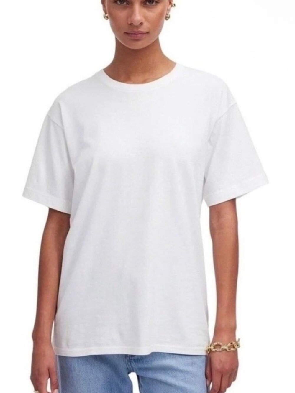 Madewell Women's Refined East Tee White Cotton Short Sleeve Size Small NWT